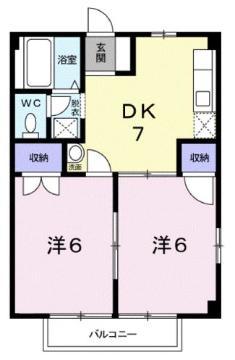 サンハイツあおば(2DK/1階)の間取り写真