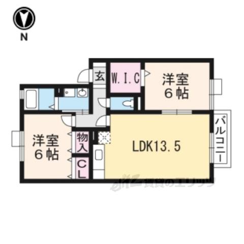 レジデンス桜(2LDK/2階)の間取り写真