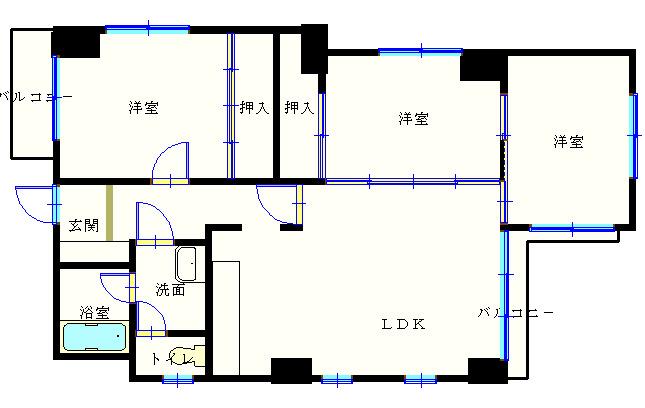 MTマンション(2LDK/1階)の間取り写真