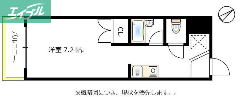 神田K2スクエア(1K/3階)の間取り写真