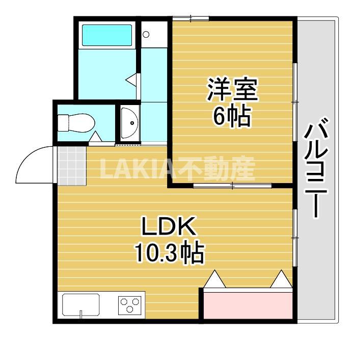 相原マンション(1LDK/5階)の間取り写真