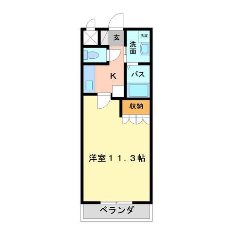 PURE HOUSE(1K/1階)の間取り写真