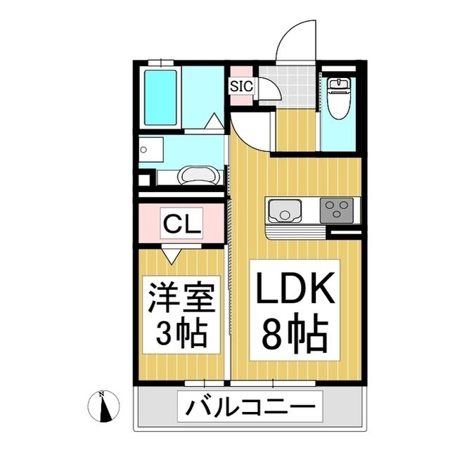 NATURA(1LDK/1階)の間取り写真