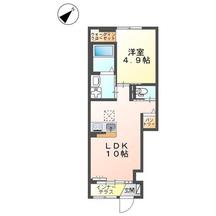 グランドアーク(1LDK/1階)の間取り写真