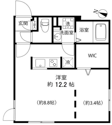 BRANCHE笹塚 ブランシェ笹塚(ワンルーム/4階)の間取り写真