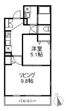 クオーレ東習志野(1LDK/2階)の間取り写真