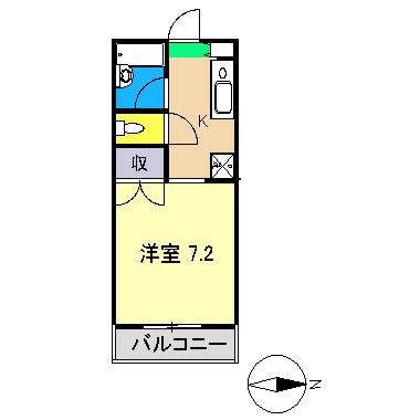 エス・ティコート南国(1K/4階)の間取り写真