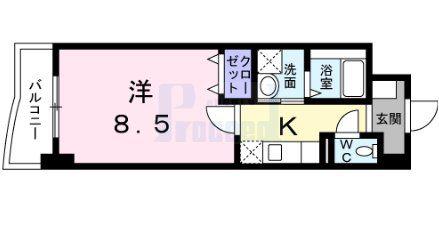 アヴニール(1K/2階)の間取り写真