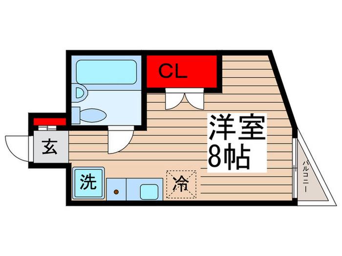 いつきレジデンス弐番館(ワンルーム/1階)の間取り写真