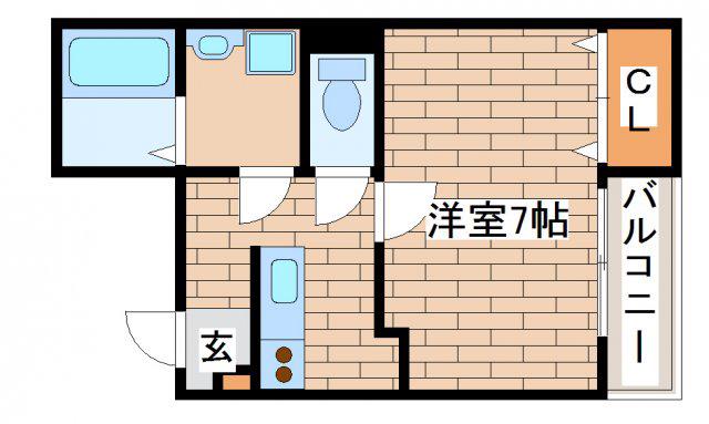 レジデンス赤坂(1K/2階)の間取り写真