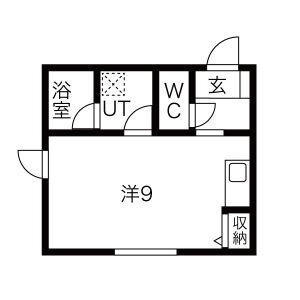ウェル東海通(ワンルーム/1階)の間取り写真