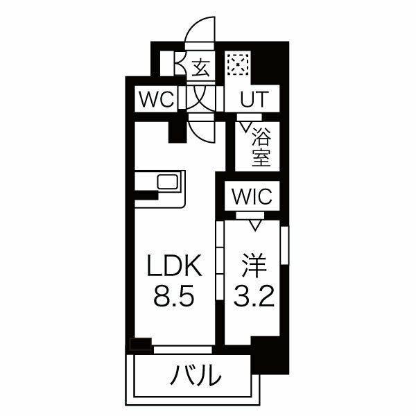 ファステート栄セントラル(1LDK/8階)の間取り写真