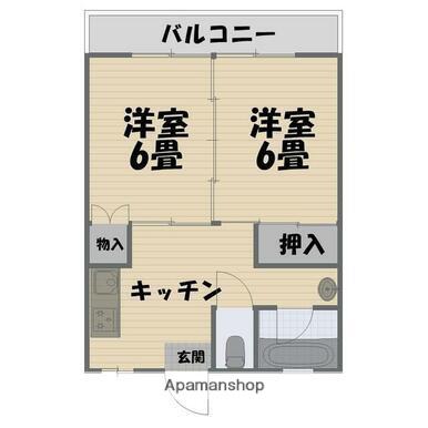 第1脇野コーポ(2DK/2階)の間取り写真