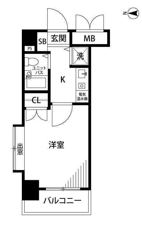 ガーラ駒沢大学(1K/2階)の間取り写真
