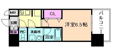 セイワパレス梅田茶屋町(1K/3階)の間取り写真