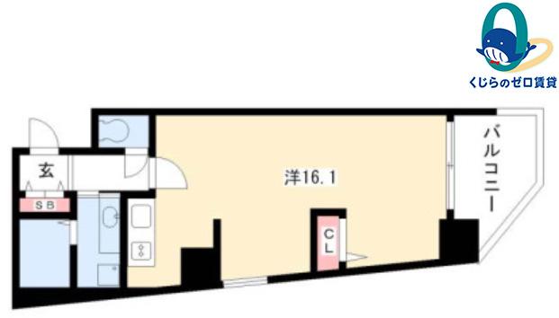 メゾンドール栄(ワンルーム/6階)の間取り写真