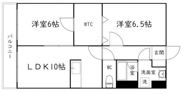 レイクグリーンAKEBONO(2LDK/3階)の間取り写真