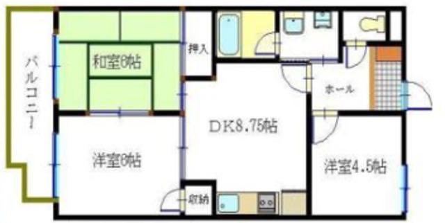 クレセント志木(3DK/4階)の間取り写真