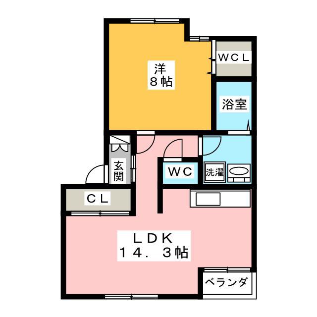 スレイプニール(1LDK/1階)の間取り写真