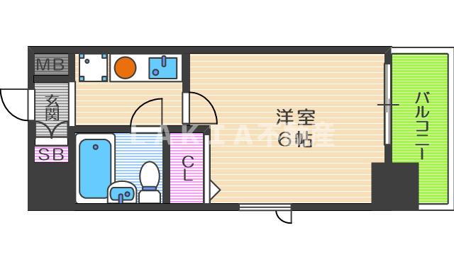 エスリード梅田西(1K/5階)の間取り写真