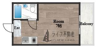 ベルメゾン(1K/2階)の間取り写真