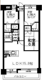 アーサー博多南ステーション(3LDK/6階)の間取り写真