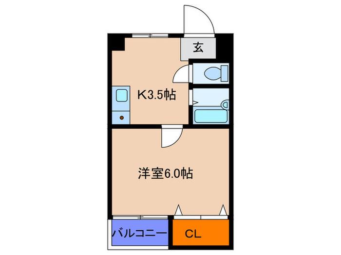 ニッシン第3マンション(1K/2階)の間取り写真