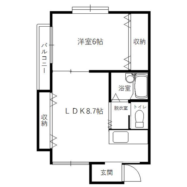 エンジェルハウス(1LDK/2階)の間取り写真