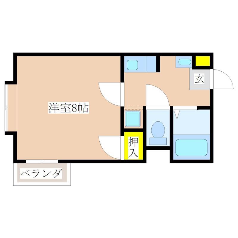 下荒田AMビル(1K/2階)の間取り写真
