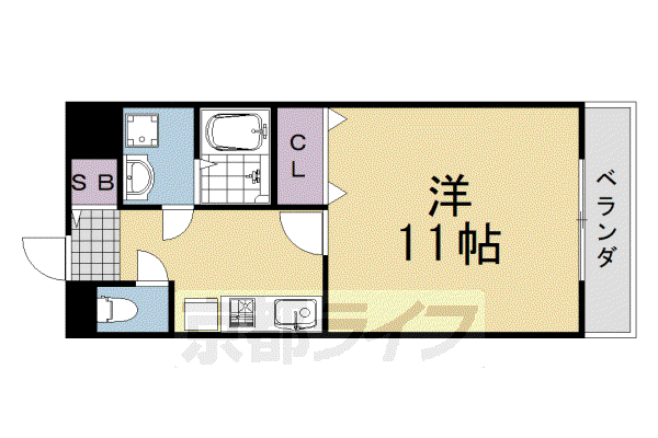 第6田原ハイム(1K/3階)の間取り写真