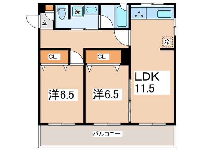 第2メゾンドそれいゆ(2LDK/1階)の間取り写真