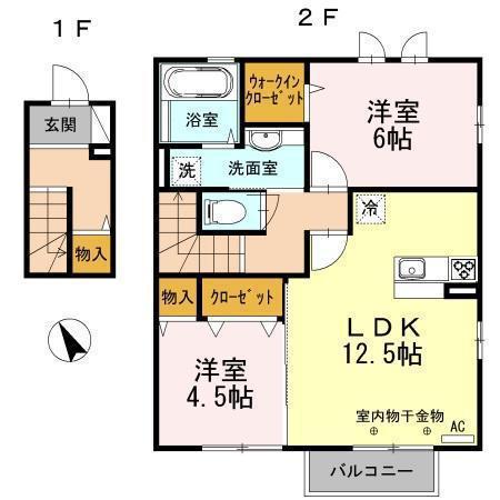 LALUCE(2LDK/2階)の間取り写真