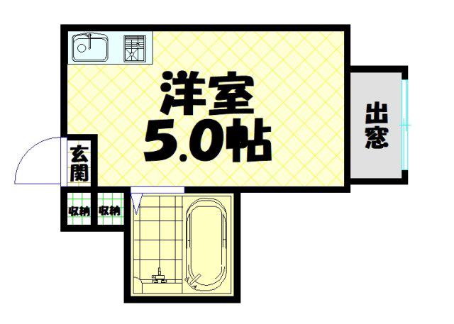 ラパンジール本田I(ワンルーム/4階)の間取り写真