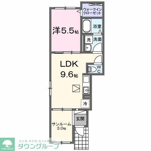 メゾン ド ローズ・ガーデン(1LDK/1階)の間取り写真