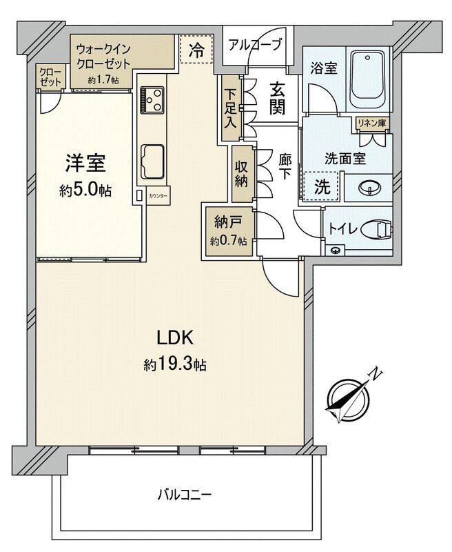 ザ・パークハウス中之島タワー(1LDK/41階)の間取り写真
