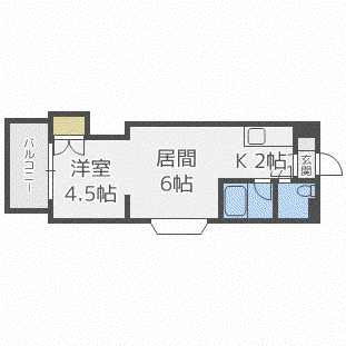 OMレジデンス南9条(1LDK/7階)の間取り写真