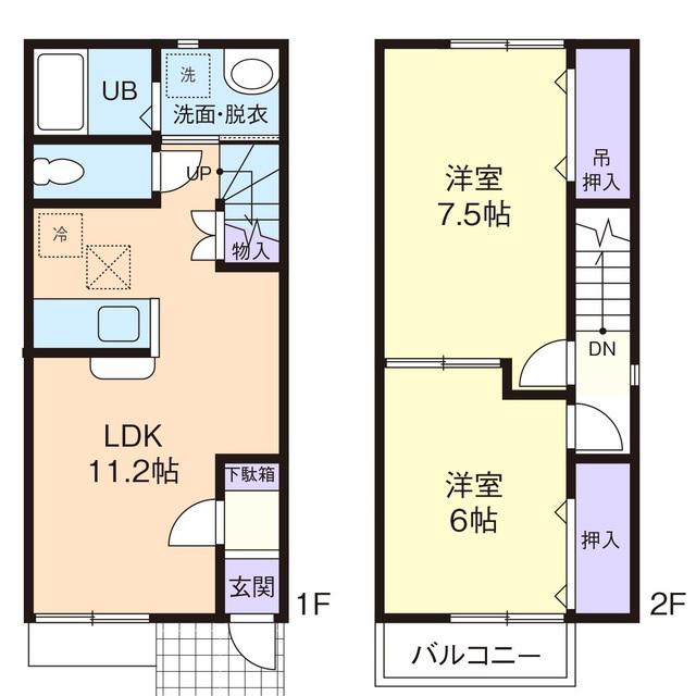ステラヒル(2LDK/1階)の間取り写真