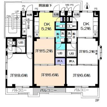 第3メゾン麗(2DK/3階)の間取り写真