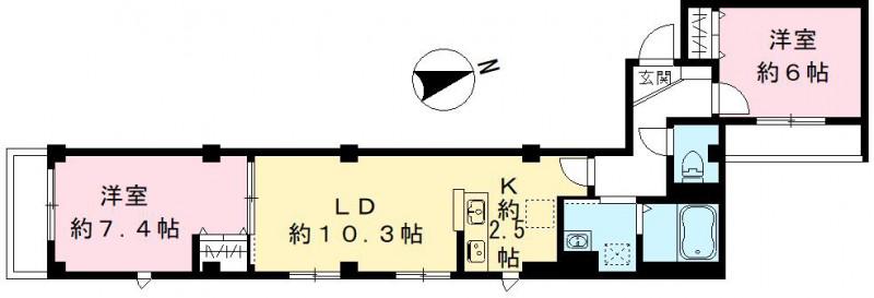 チェリッシュ(2LDK/3階)の間取り写真