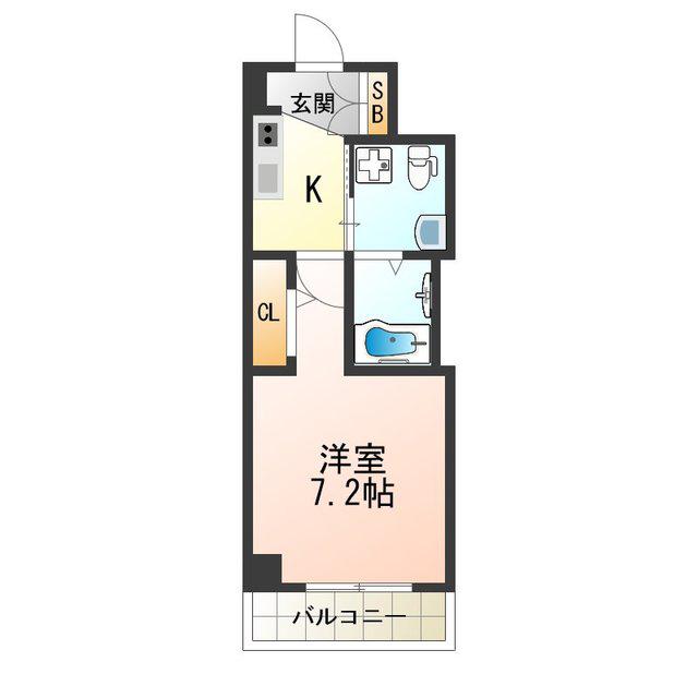 ラシーヌ天王寺町南(1K/11階)の間取り写真