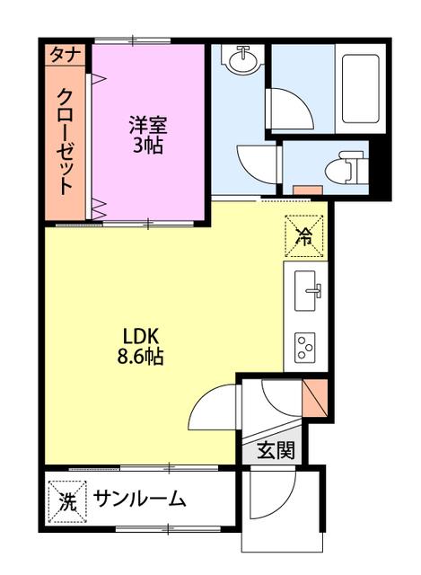 GROOVE IT(1LDK/1階)の間取り写真
