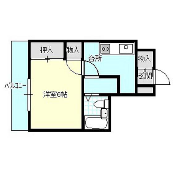ながをビル(1K/4階)の間取り写真