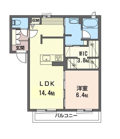 ルミエール大門(1LDK/2階)の間取り写真