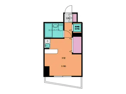 シェスタビルⅡ(ワンルーム/3階)の間取り写真