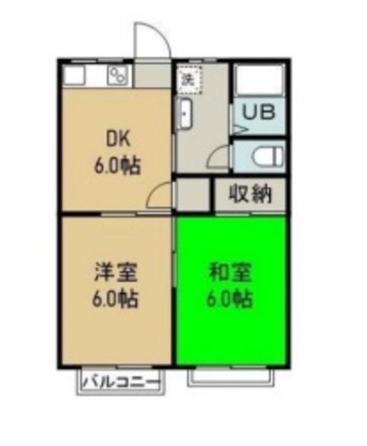 シャトルタカノ(2DK/2階)の間取り写真