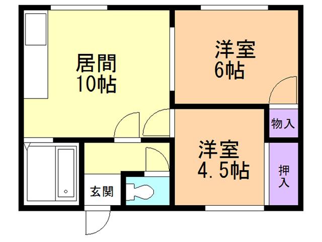 ステラハイツ(2LDK/2階)の間取り写真
