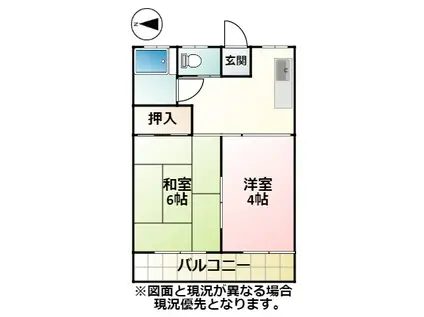 第一あさひ荘(2K/2階)の間取り写真