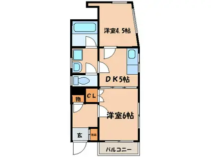 森藤ビル(2DK/3階)の間取り写真