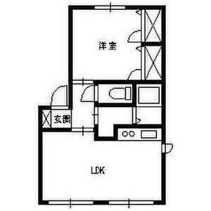 カーサエクセル(1LDK/2階)の間取り写真