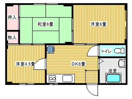 コスモハイツマミ(3DK/1階)の間取り写真